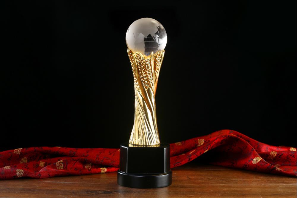 glass earth ball trophy